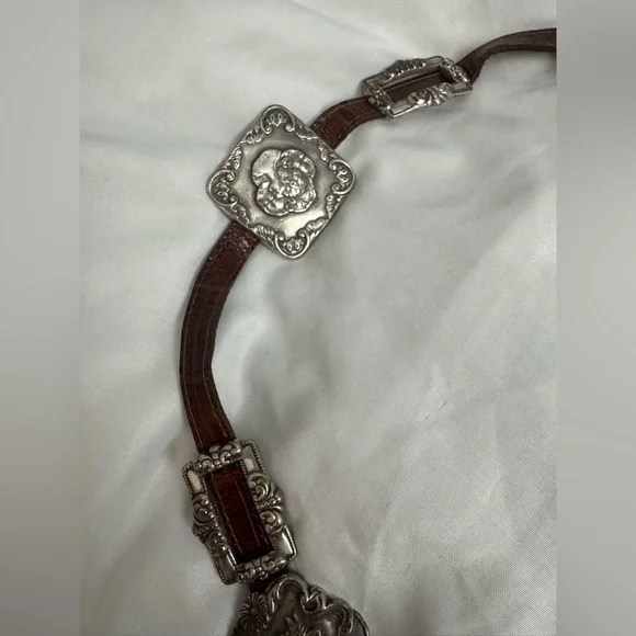 Brighton 1993 4150 Leather Medallion Concho Women’s Belt Size Medium - Picture 4 of 10